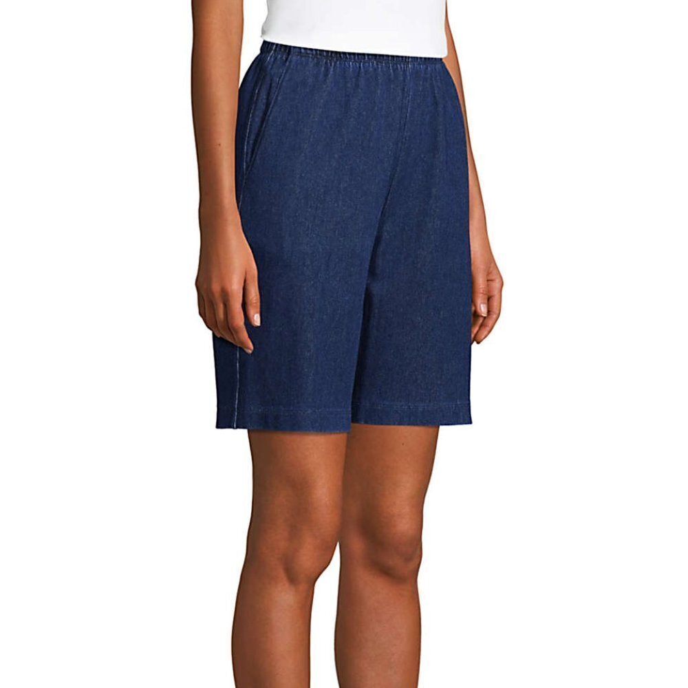 Lands End Pull On Denim Shorts Small